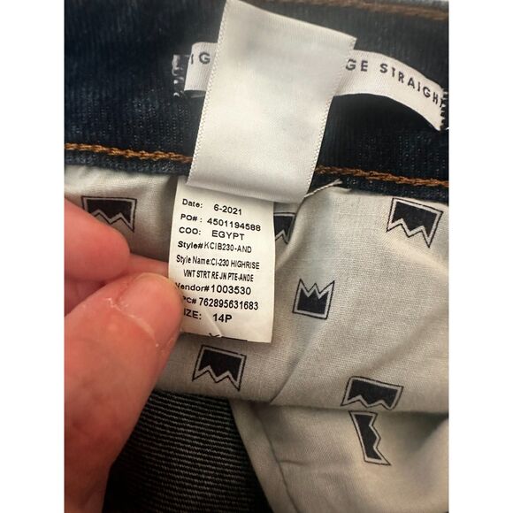 Crown & Ivy Petite 14P High Rise Vintage Straight Jeans Anderson Wash NWT - Picture 8 of 8